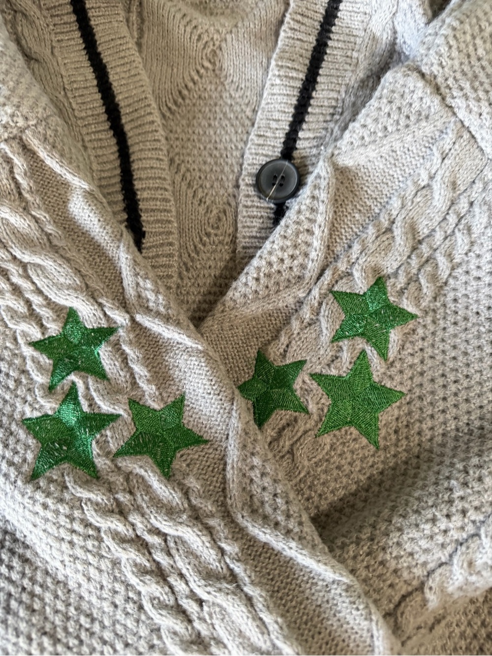 Grey & Green Holiday Cardigan - Picture 2 of 3